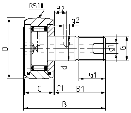 Metric High Wear Resistance CFE10-1 CFE10-1UU CFE10-1BUU CFE10-1B Cam Follower Bearings