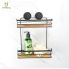 Buy cheap Black Bamboo Bathroom Shower Rack With Easy-Lock Suction Wall Mounted Basket Shelf from wholesalers