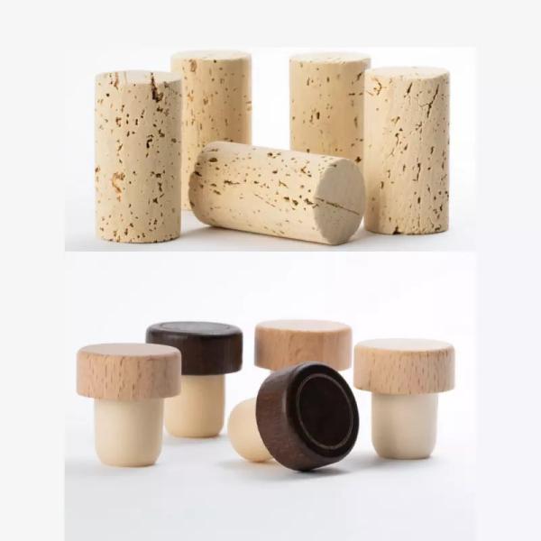 Buy cheap Vodka Tequila Bottle Stopper With Custom Logo T Shaped Synthetic Cork And Wooden Cap from wholesalers