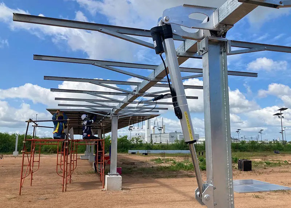 PV Rotating Panel Mount Bracket One Point Drive One Axis Solar Tracking System
