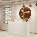 Stylistic Simplicity Curved Consulting Service Desk for Salon Nail Salon Clinic