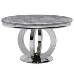 No Folded OEM SS Dining Tables Modern Mirror Round Glass Top