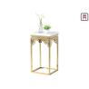 Buy cheap Elegant Square Marble Stainless Steel Coffee Table Carving Corner Flower Stand from wholesalers
