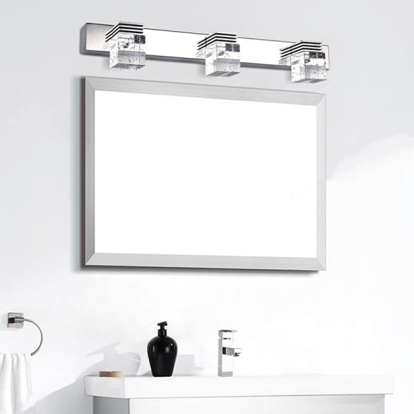 Nordic modern LED mirror front light simple bathroom light K9 crystal light(WH