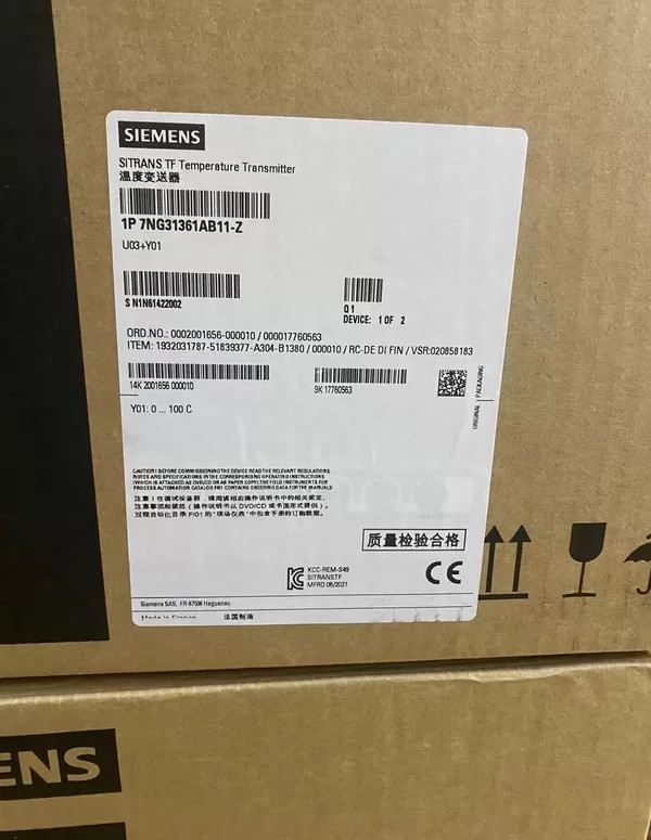 Siemens 7NG3136-1AB11-Z U03+Y01SITRANS TF temperature trans- mitter in housing for field mounting