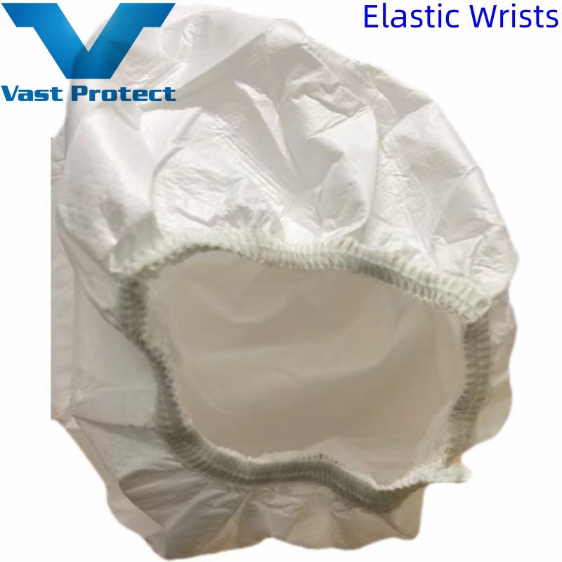 White Jumpsuit Without Boots-Cover Disposable Breathable Anti-Static Soft Microporous Coverall