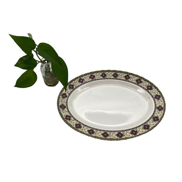Buy cheap 12.5" Restaurant Melamine Soup Plate Oval Shape Non Toxic Durable from wholesalers