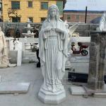 Marble Mother Mary Life Size Statues Holding Baby Virgin Mary Sculpture White