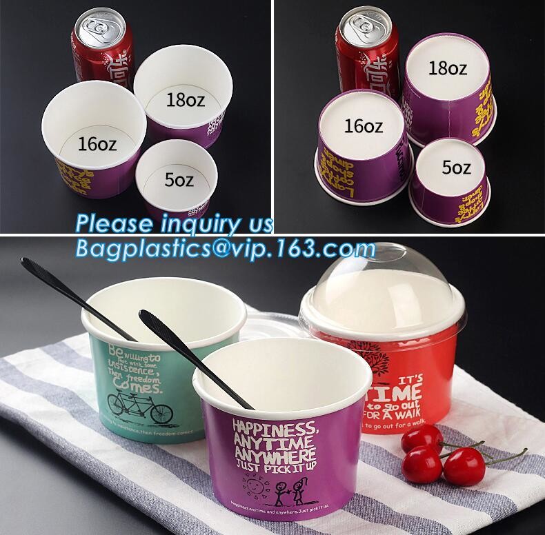 take away 8oz 4oz 7oz icecream cups with 95mm dome lids,12oz Eco-friendly recycled ice cream paper cup with lid spoon