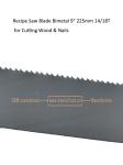 Recipe Saw Blade Bimetal 9" 225mm 14/18T for Cutting Wood & Nails,Reciprocating