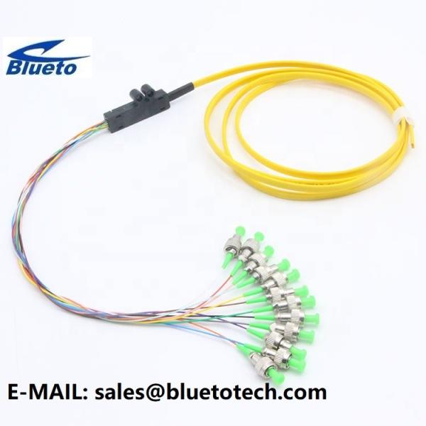 Flat Ribbon Fiber Pigtail 12Core Fanout 0.9mm SM Tails 12fiber FC/APC Fiber