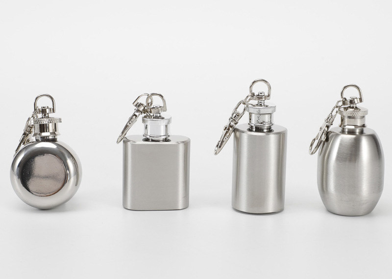 Portable Small Novelty Hip Flask 1 Ounce White Wine Bottle With Key Chain