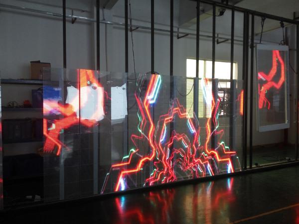 Buy cheap Hanging Style Transparent led video display panels 1000*500mm/ 1000*1000mm from wholesalers