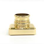 Classic Zinc Alloy Gold Rectangle Shape Metal Zamac Perfume Bottle Cap