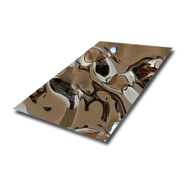 Buy cheap PVD Silver Gray Stainless Steel Water Ripple Metal Sheet 4 X 4mm 4 X 8mm Custom Steel Plate from wholesalers