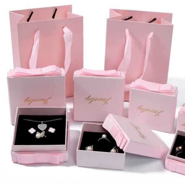Buy cheap Pink Color Jewelry Gift Box Eco Friendly Hot Stamping Luxury Paper Packaging Box from wholesalers