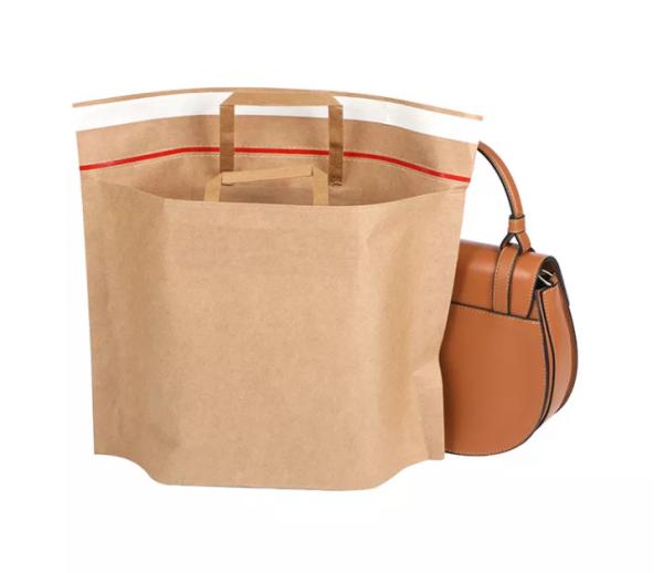 Buy cheap Biodegradable Kraft Paper Handbag CMYK Kraft Paper Tote Bag ISO from wholesalers
