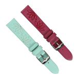 Mint Green 18mm Leather Watch Strap Bands Flower Embroidered