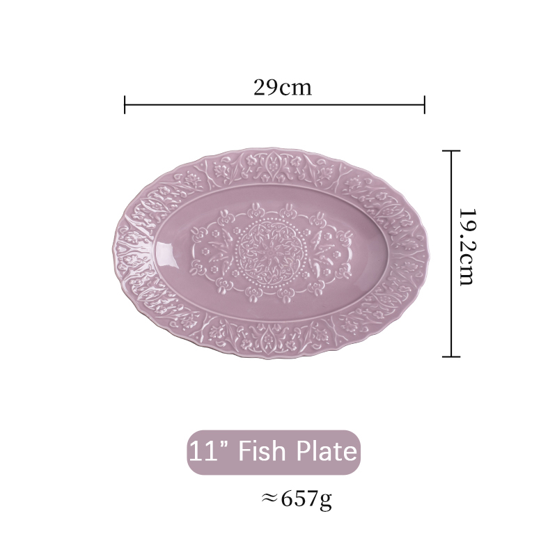 Business Gifts Luxury Purple Plate For Elegant Restaurants Dinnerware Set Party Wedding