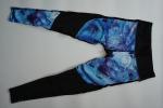 Dye Sublimated Custom High Waisted Sports Leggings , Womens Black Running