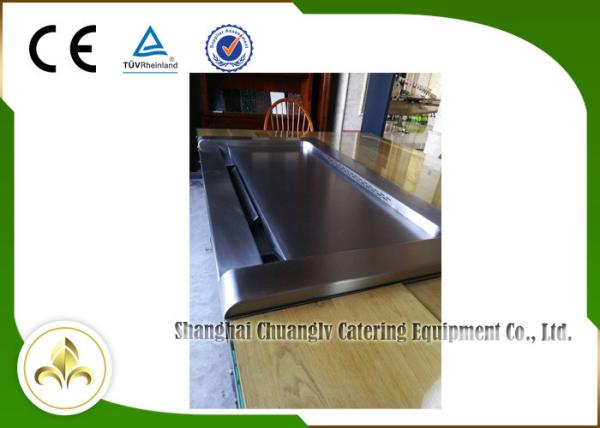 Buy cheap Down Fume Exhaustion Front Air Supply Sunken Air Inlet Rectangle Electric Teppanyaki Grill Table 7 Seats from wholesalers