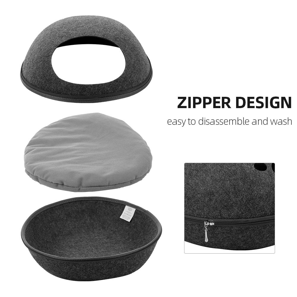 Natural Felt Cat Bed , Dog Cave Beds Funny Egg Type PET House With Cushion Mat