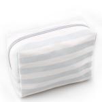 Polyester Cosmetic Storage Bags With White Zipper / Logo Printing 21*10*5cm