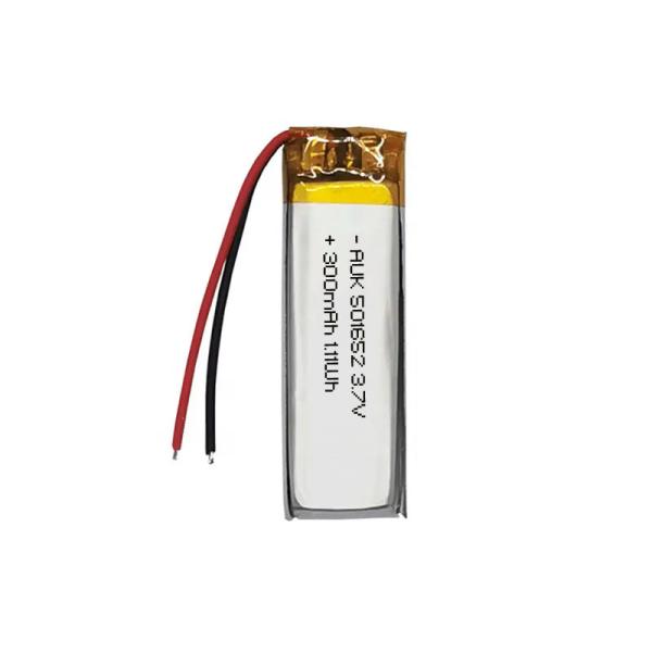 Buy cheap AUK Lipo Battery 501652 300mAh 3.7v 1.11Wh 501340 4.2V Lithium Polymer Battery KC IEC62133 from wholesalers