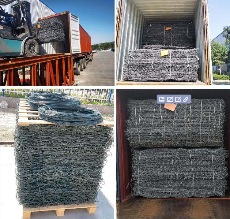 Free Sample Send Gabion Basket Woven Hexagonal Mesh Wire With Wooden Pallet Package
