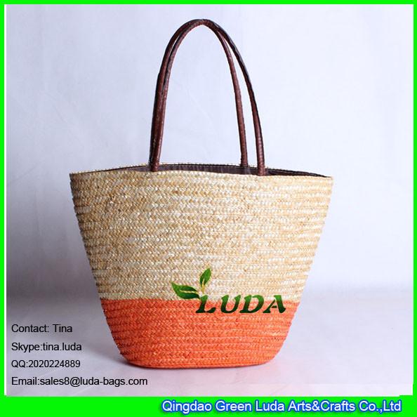 Buy cheap LUDA two color striped summer handbag women wheat straw beach bag from wholesalers