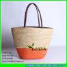Buy cheap LUDA two color striped summer handbag women wheat straw beach bag from wholesalers