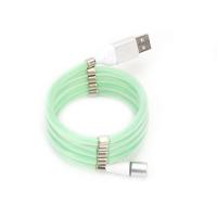 Buy cheap Pogo Pin LED Lighting Luminous USB Magnetic Charging Cable Coiled Rope 100cm product