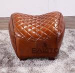 brown antique style leather ottoman,#2006-OTTOMAN