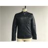 Buy cheap Navy Mens PU Jacket With Suede Detail , Faux Leather Biker Jacket TW73204 from wholesalers