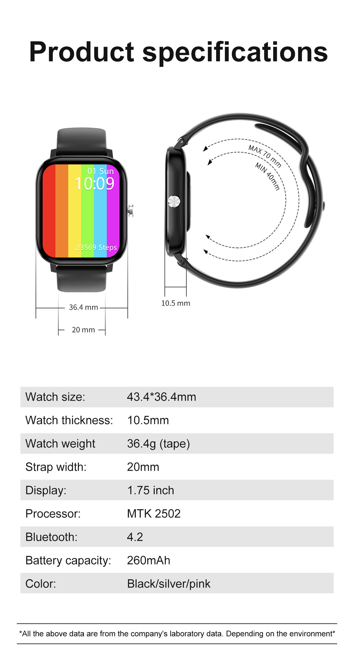 Smart Watch Men Calling 1.75 Inch 420*480P Screen Tracker Fitness Sport Women DT36 Smartwatch W26M