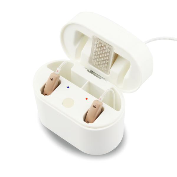 Buy cheap BTE Mini Rechargeable Hearing Aids Dual Microphone Beige White from wholesalers