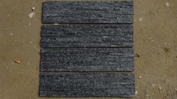 Buy cheap 8mm Thickness Black Quartzite Exterior Veneer Stone Panels from wholesalers