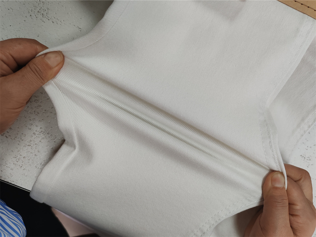 10oz PFD RFD White Denim Fabric For Women Jeans High Quality Super Stretch Bleaching Finish From China Factory Weilong