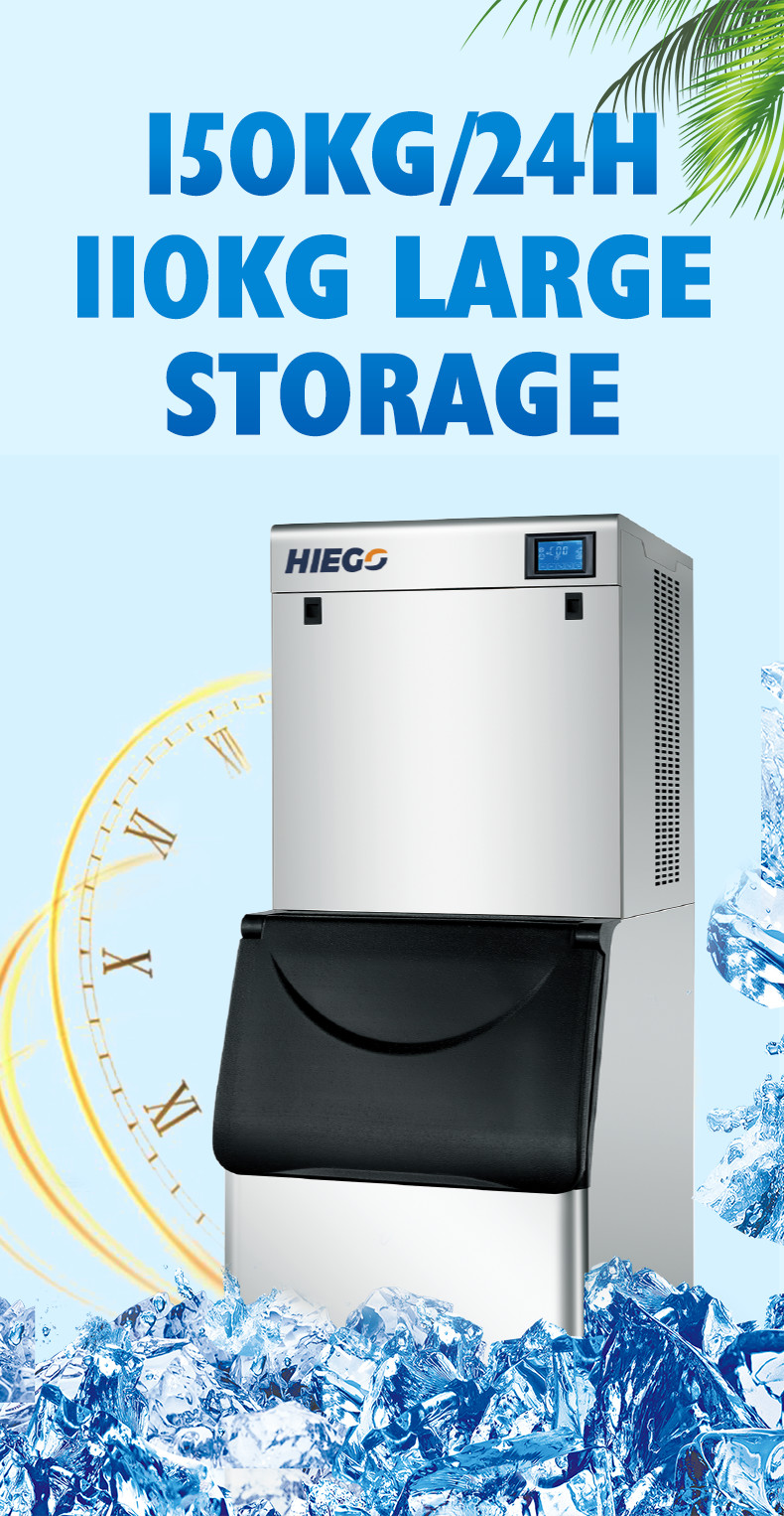 Cube Automatic Ice Machine 150kg Air Cooling Industrial Ice Making
