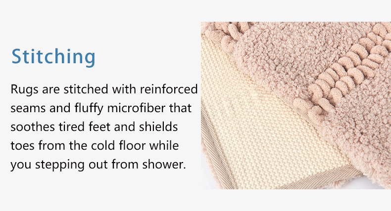 Microfiber Absorbent Bathroom Mats Fluffy Loop Pile Tufted