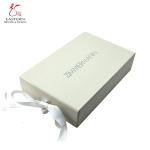 Ribbon Decoration White Paperboard Box With Hinged Lid For Clothing