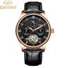 Buy cheap KINYUED genuine leather tourbillon mens automatic watch men moon phase watch men wristwatch from wholesalers