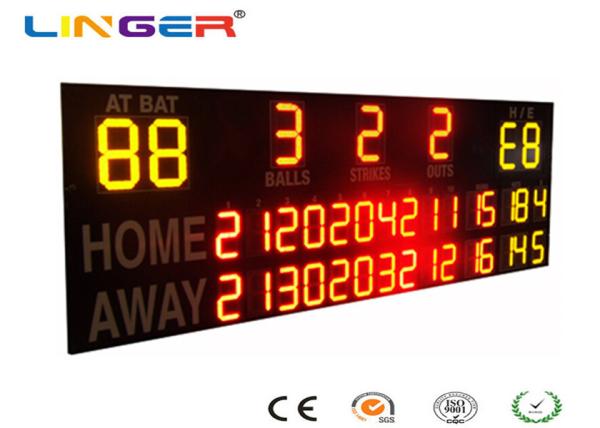 Outside UV Protection 12 / 20 Inch LED Electronic Baseball Scoreboard In Yellow