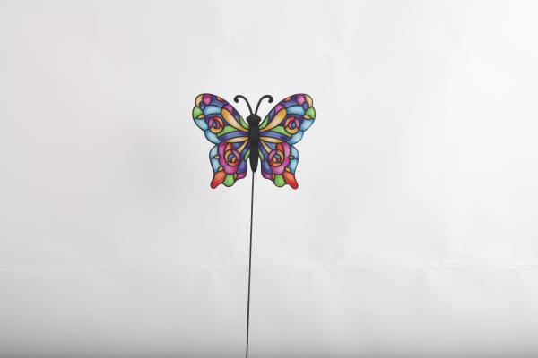 Buy cheap Hollow Out Colorful Metal Butterfly Outdoor Garden Decorations with Glass Beads from wholesalers