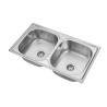 Buy cheap Chromium Polished Kitchen Stainless Steel Dual Bowl Sink 85*48cm from wholesalers