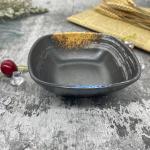 5 Inch Black Rectangular Melamine Salad Bowl Matt Finish BPA Free