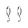 Buy cheap Animal Zircon Snake Shape Earrings Micro Silver Plated Crystal Hoop Earrings from wholesalers