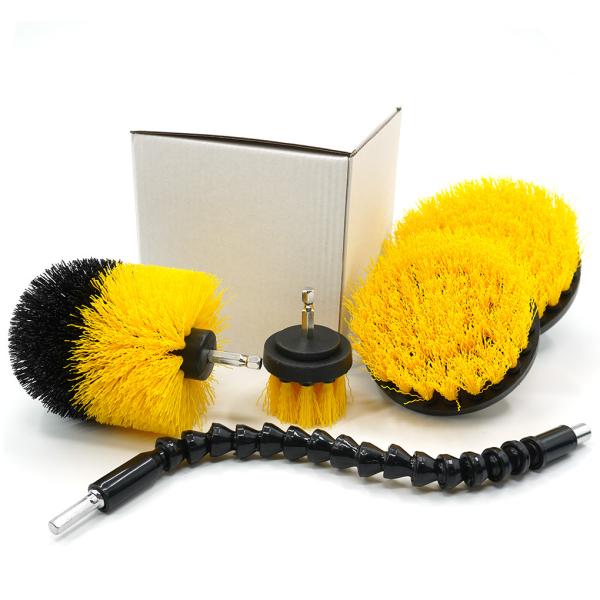 Buy cheap Yellow 5pcs Drill Cleaning Brush With 300mm Extension Rod from wholesalers