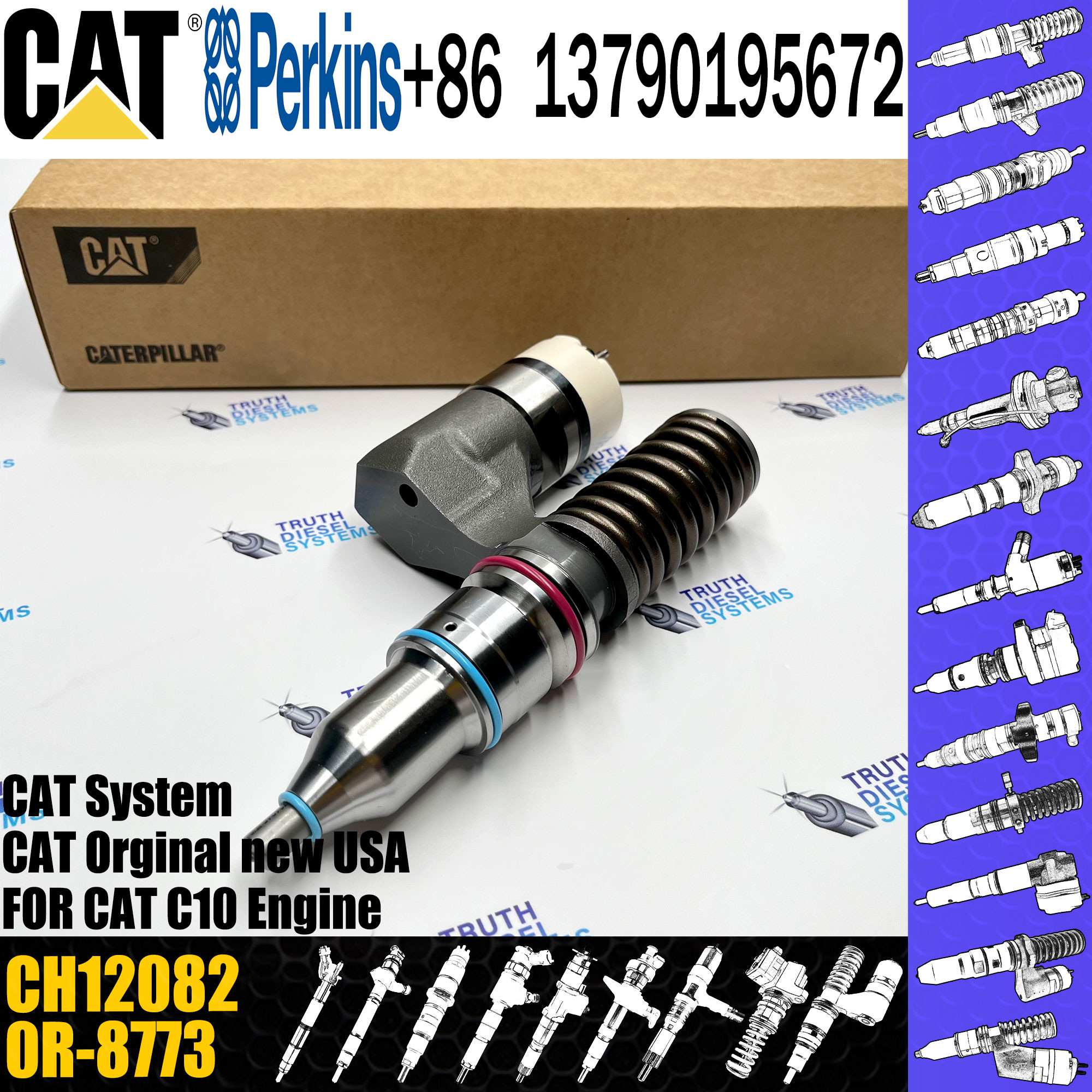 C10 C12 Engine Fuel Injector 116-5414 CH-12082 CH12082 10R-0967 10R-0725 1OR-1268 874-822