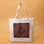 Brown And White Branded Promotional Bags / Durable Promotional Items Bags